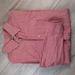 L.L.Bean dusty red long sleeve button down shirt, size medium